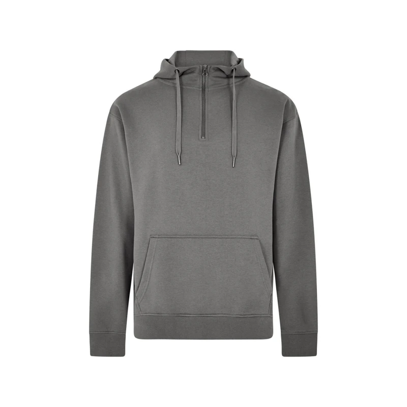 Image of Kustom Kit Mens Quarter Zip Hoodie in Dark Grey Size: Large Dark Grey Male L