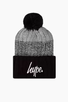 image of HYPE MONO CHUNKY KNITTED POM POM BEANIE