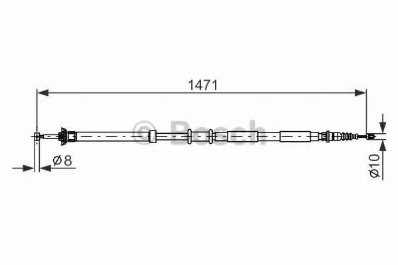 Image of Handbrake cable Bosch 1 987 477 970