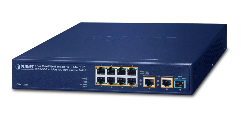 Image of PLANET 8-Port 10/100/1000T 802.3at Unmanaged Gigabit Ethernet (10/100/