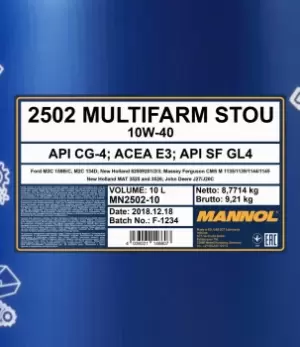 Image of MANNOL Engine oil 10W-40, Capacity: 10l MN2502-10