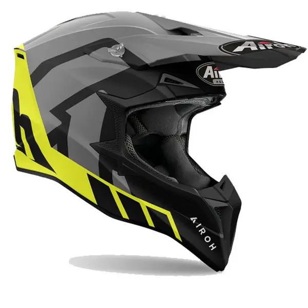 Image of Airoh Wraaap Reloaded Yellow Grey Offroad Helmet Size XS