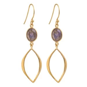 image of Juvi Designs Gold vermeil boho cat eye earrings Grey