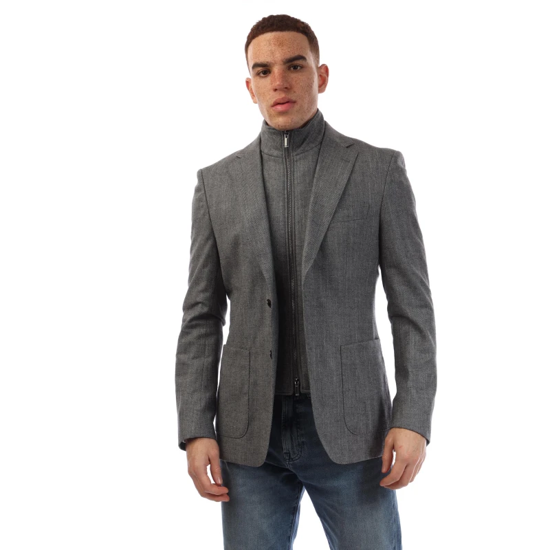 Image of Boss Mens H Hutson Bib Formal Open Grey male 36 (46)
