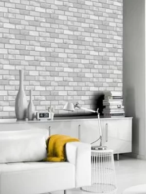 Arthouse Diamond Brick Silver Wallpaper