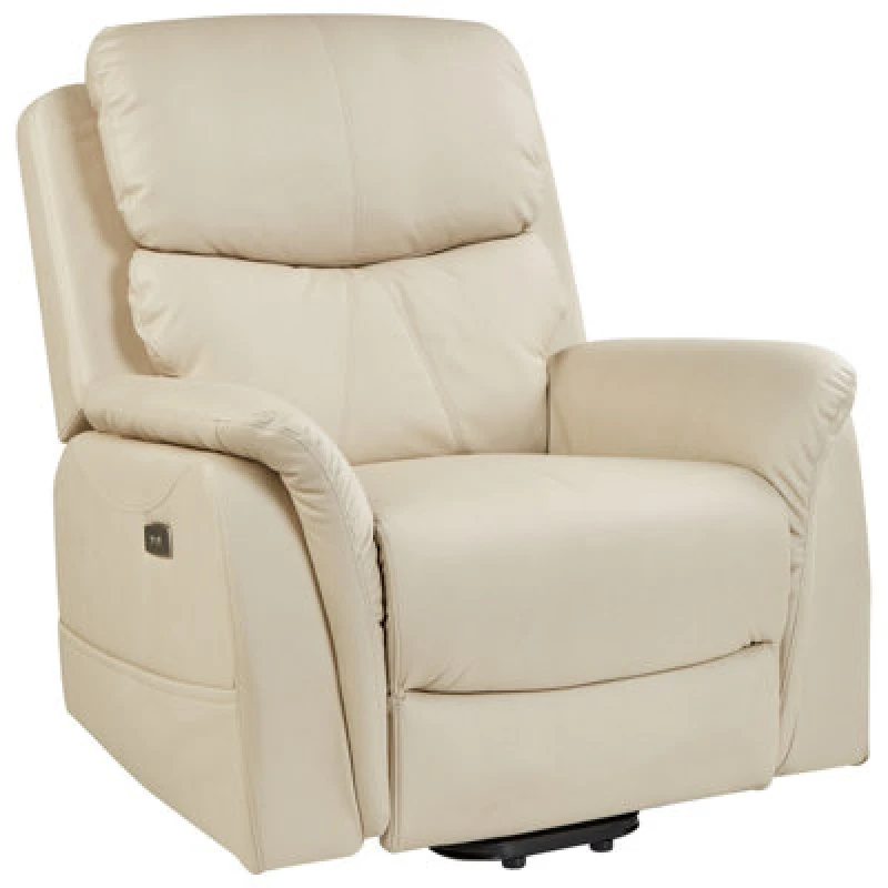 Image of Beliani Electric Recliner Chair Glorie With Massage Faux Leather Beige