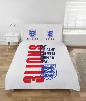 Image of England FA Reversible White Kids Bedding Set - Double