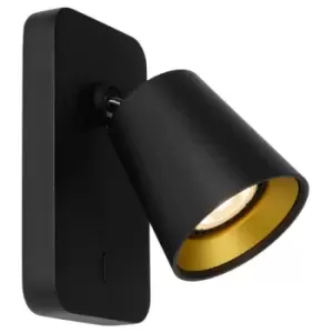 Image of Lucide TURNON - Wall Spotlight - LED Dim to warm - GU10 - 1x5W 2200K/3000K - Black