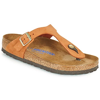 image of Birkenstock GIZEH SFB womens Flip flops / Sandals (Shoes) in Orange,4.5,5,5.5,7,7.5,2.5