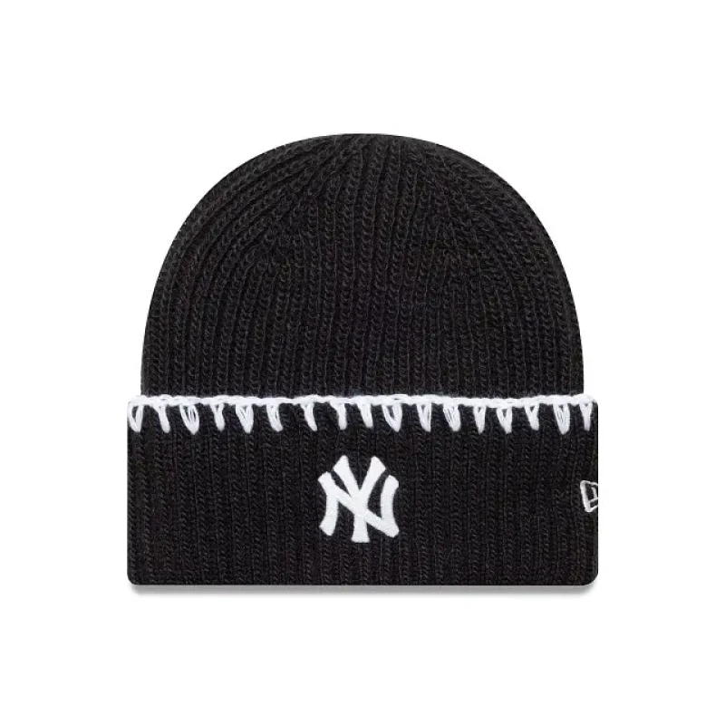 Image of new era New York Yankees womens beanie Chunky Topstich Noir Female TU