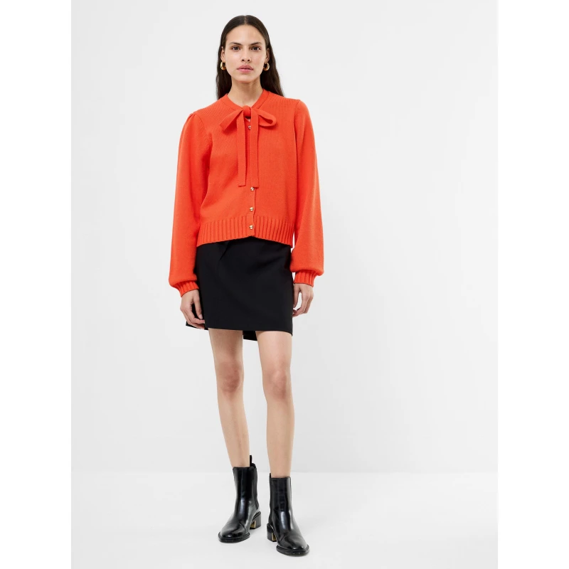 Image of French Connection Womens Varli Front Button Lightweight Cardigan Orange female 14 (L)