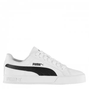 image of Puma Smash Vulc Junior Boys Trainers - White/Black