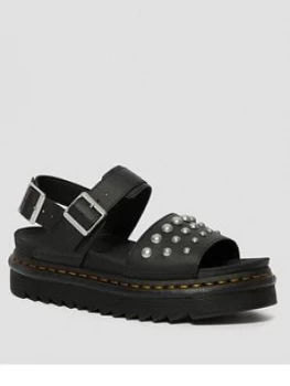 image of Dr Martens Voss Stud Flat Sandal, Black, Size 6, Women