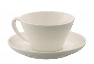 image of Belleek Living Ripple teacup and saucer