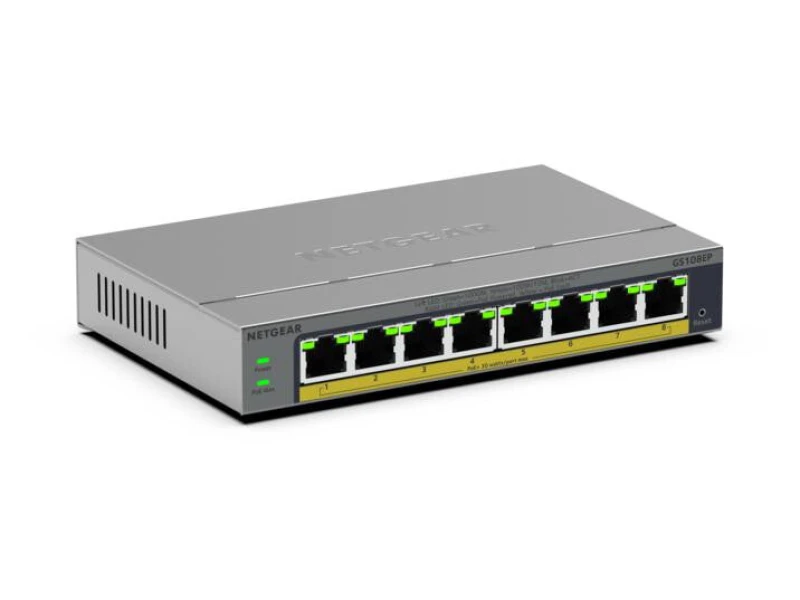 Image of Netgear Netgear GS108EP Managed L2/L3 Gigabit Ethernet (10/100/1000) Grey GS108EP-100EUS