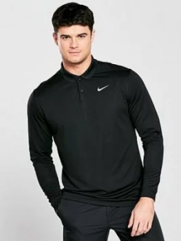 image of Nike Golf Victory Long Sleeve Polo Shirt Black Size 2XL Men