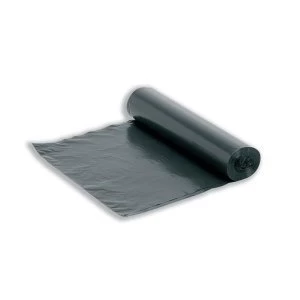 image of 5 Star Facilities Bin Liners Medium Duty Rolled 95Ltr Capacity W415xD300xH840mm 19 Micron Black Roll 20