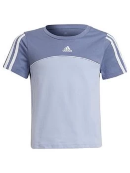 Image of adidas Junior Girls CB T-Shirt - Purple/White, Purple/White, Size 7-8 Years, Women
