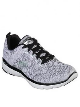 image of Skechers Flex Appeal 3.0 Trainer - Grey/Black, Size 3, Women