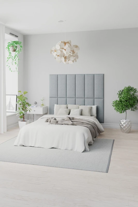 Image of Aspire Aspire EasyMount Wall Mounted Upholstered Panels, Modular DIY Headboard in Mirazzi Velvet Fabric (Pack of 2) in Ivory Ivory One Size Unisex 505