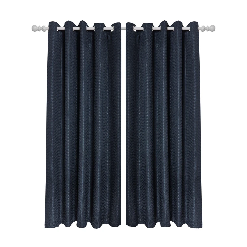 Image of Emma Barclay Lined Eyelet Curtains Aura Navy unisex 117x137cm