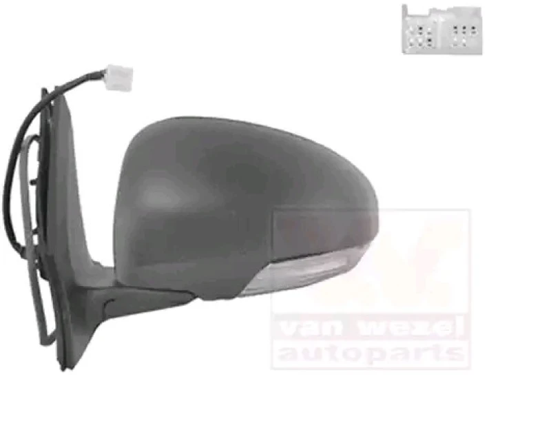 Image of VAN WEZEL 5410805 Wing mirror * HAGUS * Left, for electric mirror adjustment, primed Outside Mirror (50)