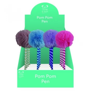 image of Pastel Pom Pom Pens Assorted Pack of 16 26727-PENS