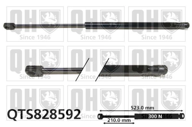 Image of QUINTON HAZELL Tailgate strut QUINTON HAZELL QTS828592