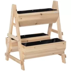 Image of Outsunny Raised Garden Bed Wood Planter Box With Stand For Vegetables Flowers