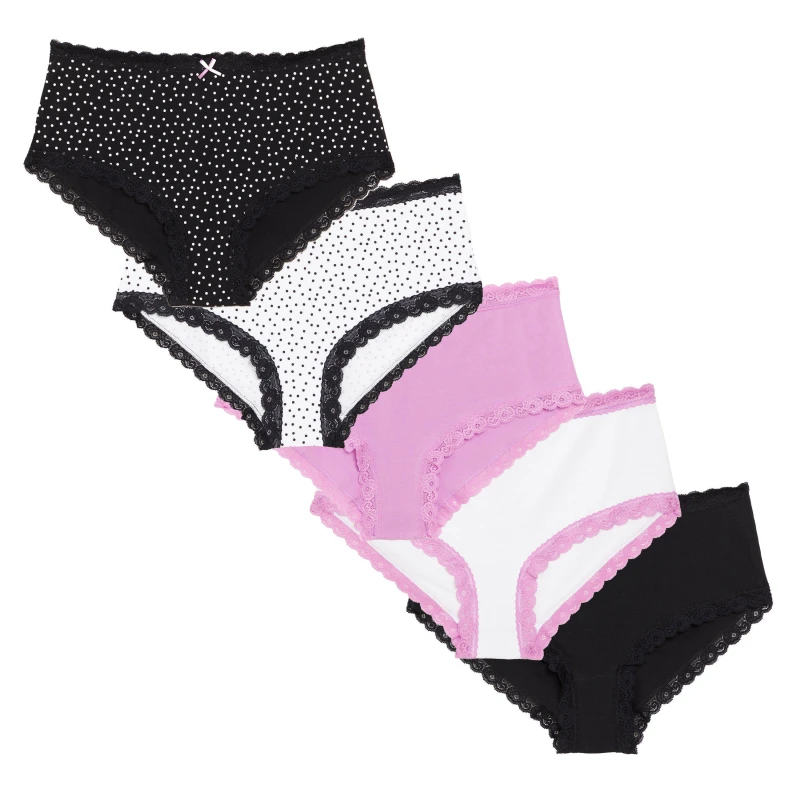 Image of Be You Pack Lace Detail Shortie Briefs - Multi Multi 20