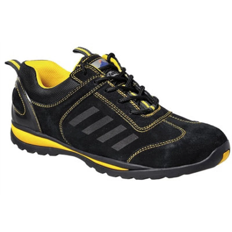 Image of Portwest Steelite Lusum S1P HRO Safety Trainers FW34BKR36 Colour: Black / Yellow