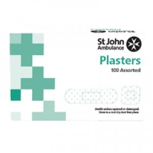 Image of St Johns Ambulance Fabric Plasters Assorted Sizes Pack of 100 F94026