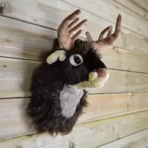 Image of 40cm 16" Singing Plush Taxidermy Reindeer Head Christmas Wall Decoration