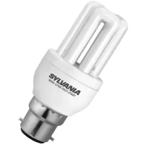 image of Sylvania CFL Fast Start Tubular 8W B22 Mini-Lynx Warm White Frosted