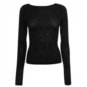 image of NA-KD Boat Neck Knit Jumper - Black