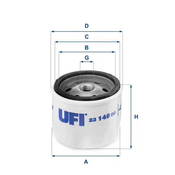 image of UFI 23.149.00 Oil Filter Oil Spin-On