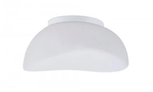 Image of Flush Ceiling 3 Light E27, Polished Chrome, Frosted White Glass