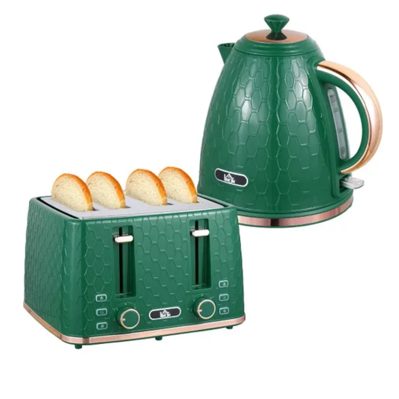 Image of HOMCOM 800-180V70GN 1.7L Kettle & 4 Slice Toaster Bundle