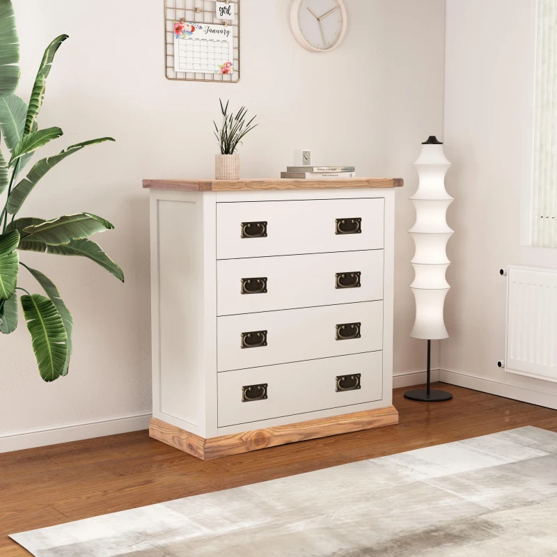Image of Cabinet Bits Tropea 4 Drawer Chest of Drawers Bras Drop Handle in Off-White Off-White Unisex