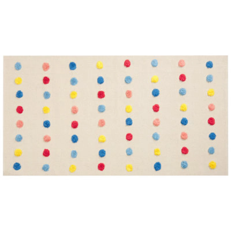 Image of Beliani Kids Rug Leles Beige 80 X 150 Cm Cotton