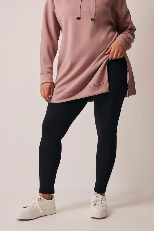 Image of Evans Cotton Stretch Leggings Black
