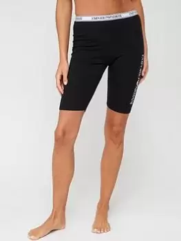 Image of Emporio Armani Bodywear Iconic Logo Legging Short - Black, White Size XS Women