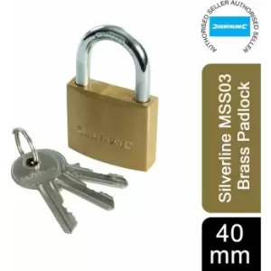 image of Silverline - Brass Padlock 40mm MSS03