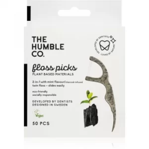 image of HUMBLE Floss Picks Toothpick Charcoal 50 pc