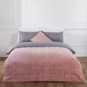 Image of Brentfords Teddy Fleece Weighted Blanket Blush Pink 150 X 200Cm 8Kg