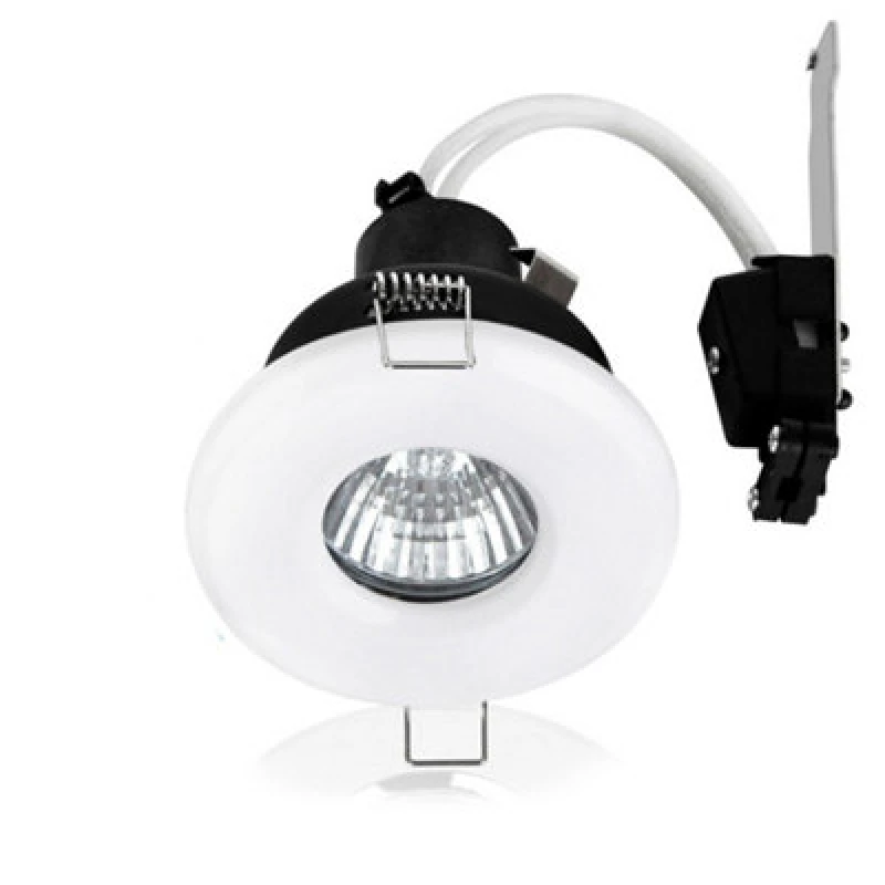 Image of ValueLights Downlight IP65 Ceiling Light Fitting 4 Pack With Warm White Bulb White