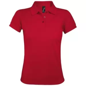 image of SOLs Womens/Ladies Prime Pique Polo Shirt (M) (Red)