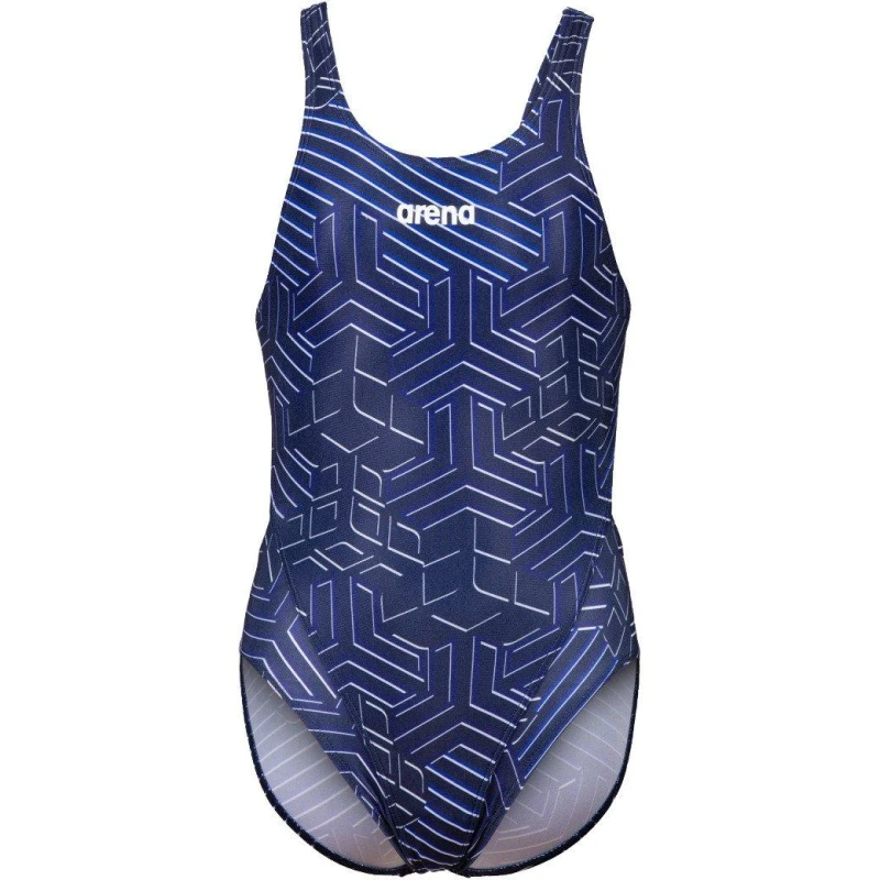 Image of Arena Kikko Pro Tech Back Swimsuit - Navy/Multi Blue female