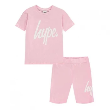 image of Hype Kids T-Shirt and Cycle Shorts Set - Pink