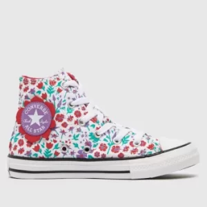 image of Converse Multi Ctas Hi Floral Print Girls Junior Trainers